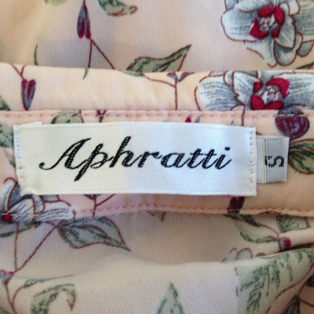 Aphratti Dress Sleeveless Collared Button Top Designed w/ Roses Size Small - Picture 8 of 12
